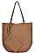 STYLISH TEXTURED PU LEATHER OPEN POCKETS FASHION TOTE BAG JYBGA-81556