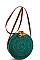Modern Trendy Natural Straw Woven Circle Bag