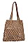 2 IN 1 FASHION STRING WOVEN TOTE BAG