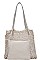 2 IN 1 FASHION STRING WOVEN TOTE BAG