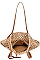 2 IN 1 FASHION STRING WOVEN TOTE BAG