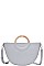 SEMI CIRCLE MODERN SATCHEL WITH LONG STRAP