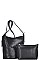 2IN1 LASER CUT ABSTRACT PATTERN SHOULDER BAG