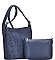 2IN1 LASER CUT ABSTRACT PATTERN SHOULDER BAG