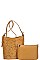 2IN1 LASER CUT ABSTRACT PATTERN SHOULDER BAG