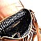 Braided Accent Leather Fringed Round Flap Top Messenger