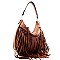 Fringed Front Multi Pocket Easy Hobo