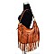 Fringed Front Multi Pocket Easy Hobo