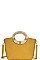 NATURAL WOVEN HANDLE SATCHEL WITH LONG STRAP
