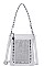 STYLISH RHINESTONE AND STUDDED CROSSBODY BAG WITH TWO STRAPS