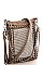 STYLISH RHINESTONE AND STUDDED CROSSBODY BAG WITH TWO STRAPS