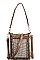 STYLISH RHINESTONE AND STUDDED CROSSBODY BAG WITH TWO STRAPS