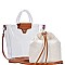 STYLISH 2 IN 1 TRANSPARENT BUCKET BAG JYBGS-81624