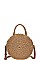 DESIGNER FASHION STRAW WOVEN CIRCLE CROSSBODY BAG