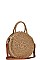 DESIGNER FASHION STRAW WOVEN CIRCLE CROSSBODY BAG