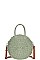 DESIGNER FASHION STRAW WOVEN CIRCLE CROSSBODY BAG