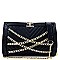 New Chain Accent Quilted Clutch Shoulder Bag