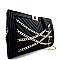 New Chain Accent Quilted Clutch Shoulder Bag