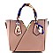V-Shape Handle Scarf Wrapped Petite Satchel