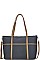 STYLISH STRAP TRIM OVER SIZE SATCHEL WITH LONG STRAP