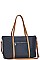 STYLISH STRAP TRIM OVER SIZE SATCHEL WITH LONG STRAP