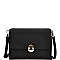 CHIC SMOOTH LEATHERETTE ROUND METAL ACCENT PRINCESS CROSSBODY SLING BAG JYBGT-2877