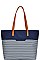 STYLISH STRIPE TWO TONE TOTE BAG