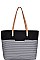 STYLISH STRIPE TWO TONE TOTE BAG