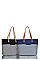 STYLISH STRIPE TWO TONE TOTE BAG