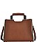 CLASSY SMOOTH TEXTURED PU LEATHER LONG STRAP SATCHEL JYBGT-48958-1