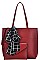 2in1 STYLISH SCARFED TOTE WITH PURSE JYBGT-48969