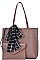 2in1 STYLISH SCARFED TOTE WITH PURSE JYBGT-48969