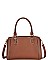 CLASSY SMOOTH TEXTURED PU LEATHER STYLISH SATCHEL JYBGT-81070