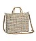 CHIC STRAW DESIGN HANDLE TOTE BAG