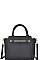 LEATHERETTE SATCHEL BAG WITH LONG STRAP