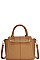 LEATHERETTE SATCHEL BAG WITH LONG STRAP