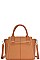 LEATHERETTE SATCHEL BAG WITH LONG STRAP