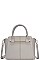 LEATHERETTE SATCHEL BAG WITH LONG STRAP