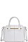 LEATHERETTE SATCHEL BAG WITH LONG STRAP
