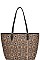 CORK TEXTURED MODERN PATTERN SHOPPER BAG