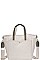 2IN1 DESIGNER CANVAS FABRIC SATCHEL WITH LONG STRAP