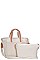 2IN1 DESIGNER CANVAS FABRIC SATCHEL WITH LONG STRAP
