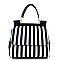 Accented Hardware Stripe Accent Medium Satchel