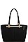 STYLISH SMOOTH TEXTURED PU LEATHER TWO TONE DESIGNER TOTE JYBGW-1557