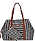 Striped Fabric Satchel