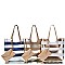 2in1 STYLISH SMOOTH GLOSSY STRIPED FASHION TOTE BAG JYBGW-81960