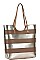 2in1 STYLISH SMOOTH GLOSSY STRIPED FASHION TOTE BAG JYBGW-81960