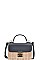 DESIGNER TWO TONE WOVEN STRAW SHOULDER BAG