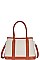 TWO TONE SATCHEL BAG WITH LONG STRAP