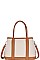 TWO TONE SATCHEL BAG WITH LONG STRAP